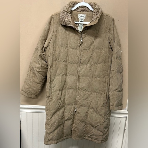 LL Bean Womans Goose Down Jacket Size XL Long Puffer Coat - Picture 1 of 5